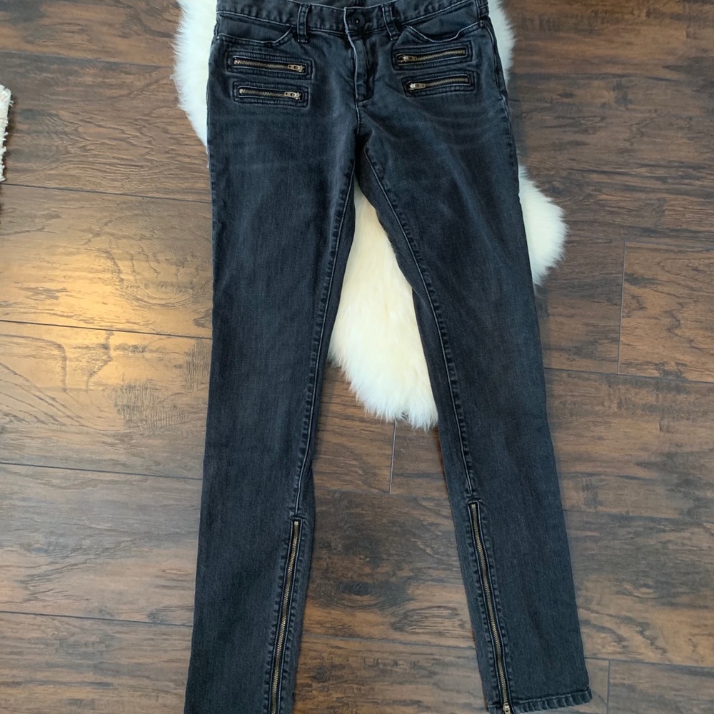 Banana Republic Black Zipper Skinny Jeans